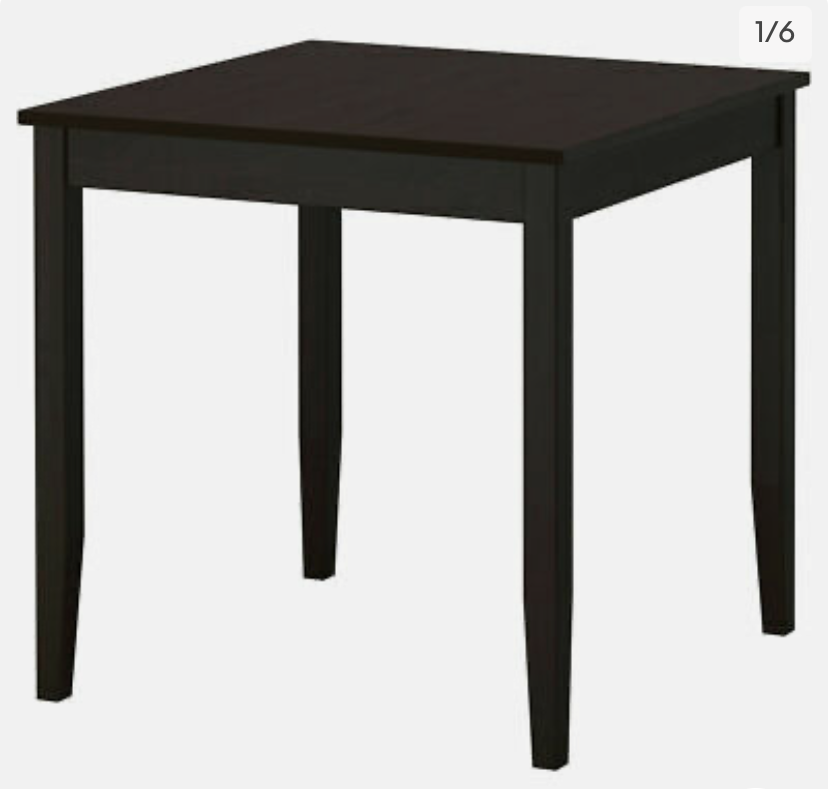 TABLE LERHAMN IKEA BRUN NOIR 74*74