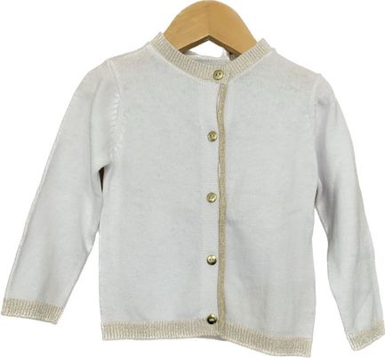 GILET BLANC BORDURES DOREES