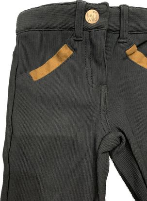 PANTALON VELOURS AVEC BORDURE MARRON