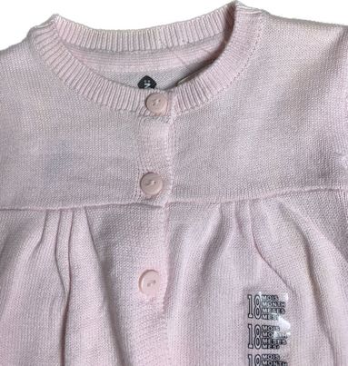 GILET ROSE PALE  BOUTONS Z KIDS