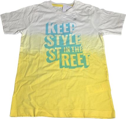 TEE-SHIRT BLANC JAUNE ET BLEU BKZ