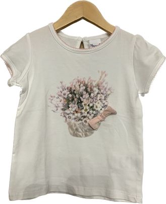 TEE SHIRT MOTIF BOUQUET FLEURI ET NOEUD RELIEF